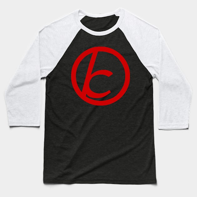 Jewish Anarchist Symbol (Cursive, Red) Baseball T-Shirt by dikleyt